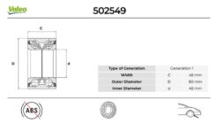 On Tekerlek Rulmanı Kıt Vw California 2.5 1998.05 2003.04 - 701501287D-7D0498625
