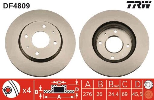 Ön Fren Aynası Mıtsubıshı Lancer Sedan 1.3- Lancer Kombi 1.6-2.0 03 Galant Vı 2.0-2.5 V6 24v 00 - MR510741-MR510742