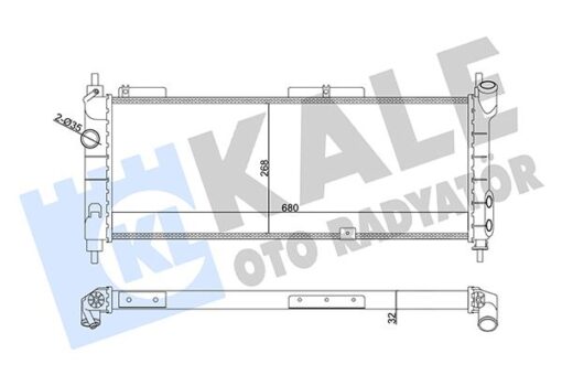 Su Radyatörü Opel Corsa B-combo-tıgra 1.2ı 1.4ı 1.6ı 16v 93 Mt Ac Mekanik 680x268x32 - 52459323-1300152-1300153-52459322