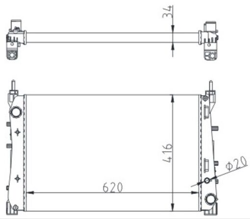 Radyatör Mek. Lınea 1.3 Jtd Ac Klimasız Mek 620x416x34 - 51785217-51852517