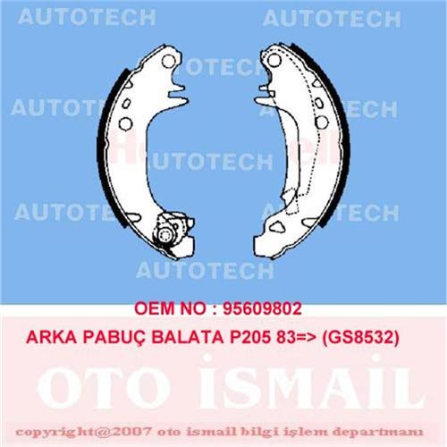 Arka Pabuç Balata Cıtroen Vısa 1.6gti 1.7d 180x32 Gs8532 - 95609802-95609801