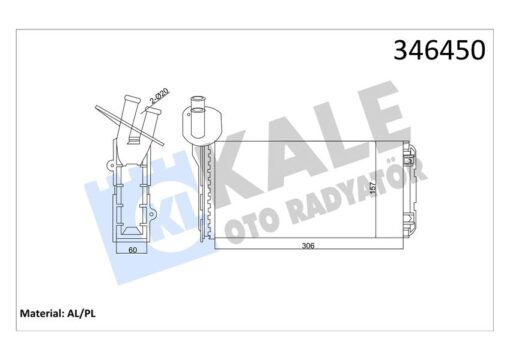 Kalorifer Radyatörü Vw Transporter T4 1.9d-td-2.0d-2.4d-2.5d-td Arka 306x157x42 Ac /- - 701819031A-701819031B