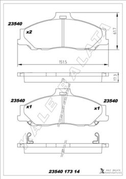 Ön Balata Ranger 2.5 D Td 4x4 99 3.0 Tdci 05 Mazda B Serisi 2.5 D Td 98 Gdb3353 - 2M342001FA-UJY63323Z-UJY63328Z