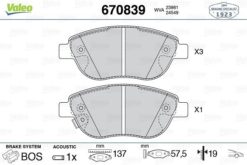 Ön Balata Corsa D Büyük Tip 1.3 Cdtı 07/06 Fıat 500l 12 0.9t 1.4 1.3d Mtj 1.6d Mtj - 93189816-77366534-77366481