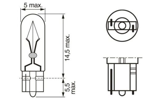 1987302931 Ampul Eco 12v 1.2w Küçük Dipsiz Gösterge Duysuz W2x4.6d