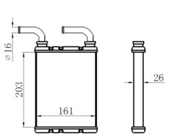 Kalorifer Radyatörü Brazing Fluence Düz Çıkış Borulu 203x166x29 A/m - 924147094R