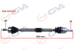 Komple Aks Sağ Toyota Aurıs. Corolla 1.33l 1nr-fe Nre150 6 Vites 10- 1.6l 1zr-fe Zre151 Benzinli 07-11 26x23 Komple Boy 942mm - 4341002570