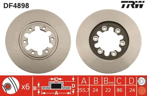 Ön Fren Aynası Ranger 4x2-mazda B-serıe 99 255.7x24x6dlxhavalı - XM341027AA-3902826-4883102