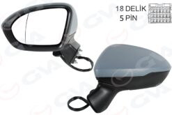Dış Dikiz Aynası Sol Cruze 17- -astra K 15-22 Astarlı Asferik - 13453478-13396541-13396526