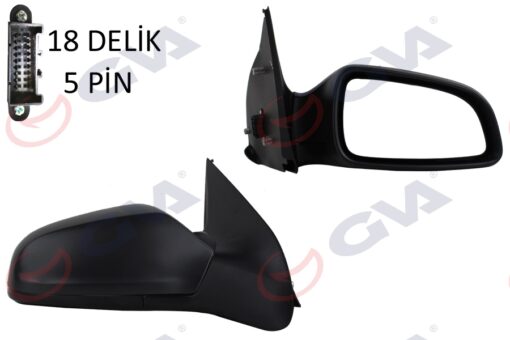 Dış Dikiz Aynası Sağ Astra H 04 Elektrikli Isıtmalı Konveks 5 Fiş Vm-968ehr - 6428184-13141996-13253337-6428273