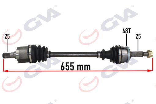 Komple Aks Sol Hyundaı İ20 1.2l G4la 08-15 Abs Li 25x25 - Abs 48 Diş Komple Boy 655mm - 495001J000-495001J010