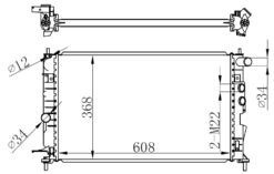 Radyatör Vectra B Ac Klimasız Mek Brazing 608x358x26 - 1300159-1300160-1300180-1300185