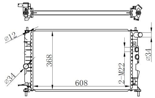 Radyatör Vectra B Ac Klimasız Mek Brazing 608x358x26 - 1300159-1300160-1300180-1300185