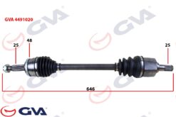 Komple Aks Sol Hyundaı İ20 1.4l D4fc Crdi 08-15 Abs Li 25x27 - Abs 48 Diş Komple Boy 646mm - 495001J400