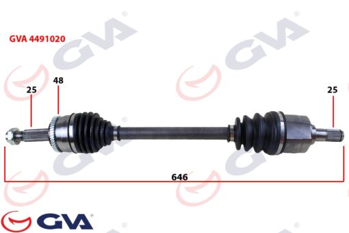 Komple Aks Sol Hyundaı İ20 1.4l D4fc Crdi 08-15 Abs Li 25x27 - Abs 48 Diş Komple Boy 646mm - 495001J400