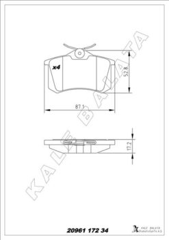 Arka Balata Mgn Iı-lgn-golf Iıı-ıv-passat Iıı-polo-c3-c4-p307-audı A3-a4 87x52.9x17.2mm Gdb823 - 1J0698451P-440605713R-1623180580
