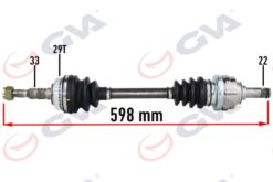 Komple Aks Sol Opel Vectra B 1.6 99-02 Makyajlı Kasa Abs Li 29diş 598mm - 374349-9119914-374360