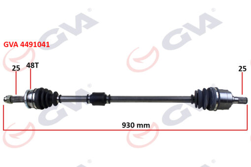 Komple Aks Sağ Hyundaı İ20 1.2l G4la 08-15 Abs Li 25x25 - Abs 48 Diş Komple Boy 930mm - 495001J050