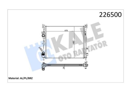 Motor Su Radyatörü Renault Clıo Iı 98 05 Symbol 00 Symbol Iı 08 1.5dcı Mt Ac Mekanik 479x414x27 - 8200245596