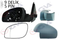Dış Dikiz Aynası Sol Vectra C 03 Elektrikli Isıtmalı Astarlı Asferik 5 Fiş Vm-966ehpal - 6428264-6428819