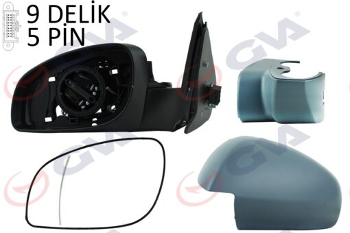 Dış Dikiz Aynası Sol Vectra C 03 Elektrikli Isıtmalı Astarlı Asferik 5 Fiş Vm-966ehpal - 6428264-6428819