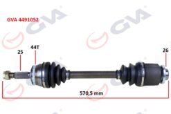 Komple Aks Sağ Hyundaı Accent Admıre 1.5l D3ea Crdı 3 Silindir 02-05 Abs Li 25x 24 2 - Abs 44 Diş Komple Boy 570mm - 4950125955-4950125905