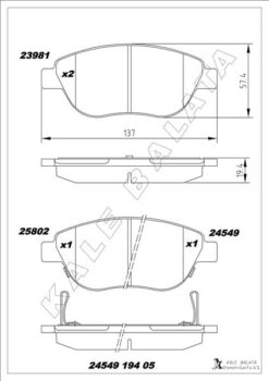 Ön Balata Corsa D Büyük Tip 1.3 Cdtı 07/06 Fıat 500l 12 0.9t 1.4 1.3d Mtj 1.6d Mtj - 93189816-77366534-77366481