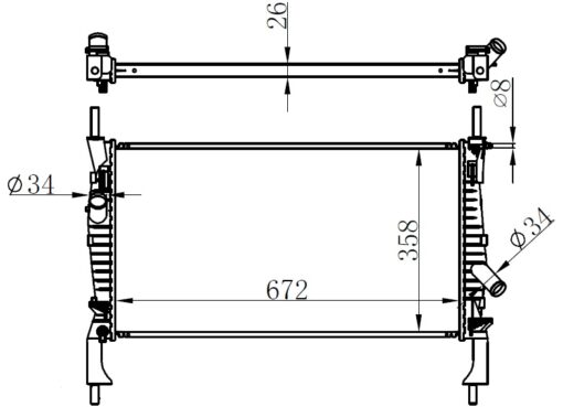 Motor Su Radyatoru Transıt 2.2tdcı 2.4tdcı 06 09 Klımasız Manuel 1 Sıra Alb - 6C118005AD-1383315-1370865