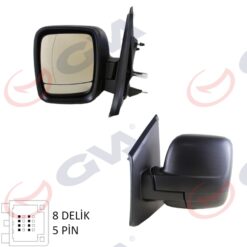 Dış Dikiz Aynası Sol Trafıc-vivaro 14 Elektrikli Isıtmalı Desenli Asferik 5 Fiş Vm-976ehal - 963666705R-963739461R-4422988