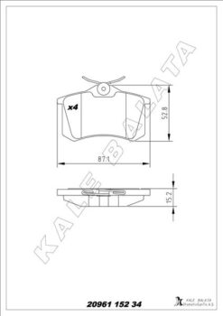 Arka Balata Mgn Iı-lgn-golf Iıı-ıv-passat Iıı-polo-c3-c4-p307-audı A3-a4 87x52.9x15mm - 1H0698451F-4250.56-WVA20960