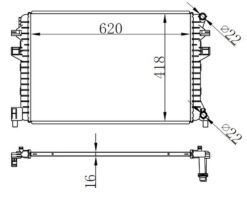 Radyatör Brazing Golf Vıı-a3-leon-octavıa 1.2-1.4-1.6 12 620x418x16 - 5Q0121251EJ-5Q0121251HS-5Q0121251GF