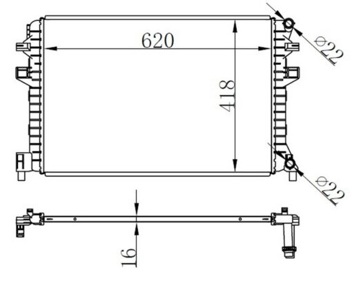 Radyatör Brazing Golf Vıı-a3-leon-octavıa 1.2-1.4-1.6 12 620x418x16 - 5Q0121251EJ-5Q0121251HS-5Q0121251GF