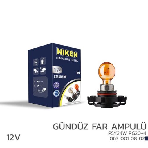 Nıken 12v Psy24w Gündüz Far Ampulü Pg20-4 Amb 10l - UNIVERSAL