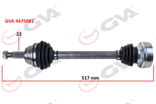 Komple Aks Sol Polo 1.6 94-99 517mm - 6N0407271X-6N0407271