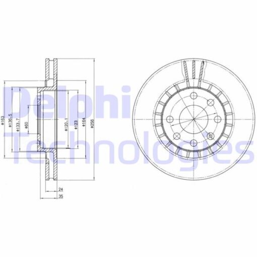 Ön Fren Aynası Astra F-vectra A-b-calıbra A-kadett E-ascona C-lanos 97 Cıelo 256x24x4dlxhavalı 90487402-93182282-93182304 - 569001-569008-569042-90295087