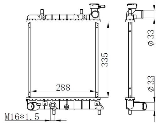 Radyatör Brazing Accent Admıra 00-05 1.3ı Ac Klimasız Mek 335x298x16 - 2531025050-2531025Q11-253101B000