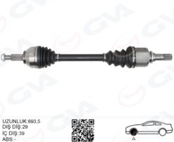 Komple Aks Sol Renault Trafic Iıı 1.6 Dci 14- 693mm - 391018696R-93453896-4422671