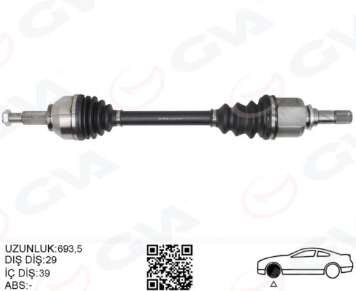 Komple Aks Sol Renault Trafic Iıı 1.6 Dci 14- 693mm - 391018696R-93453896-4422671