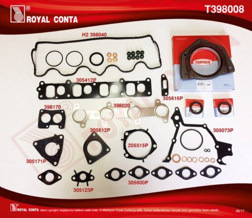 Motor Takım Conta Keçeli S Lastikli Doblo-punto 1.9 Jtd 182.b9.000- 188.a2.000 Motor Skc Siz - 71718129