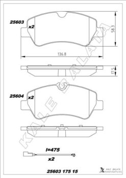 Arka Balata Ford Tourneo Custom-transıt Custom 2.2 Tdcı 12 Kablolu - MEBK2J2M008AA-BK212M008AC-BK212M008