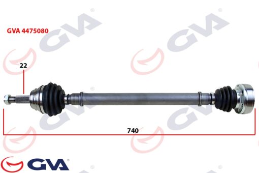Komple Aks Sağ Polo 1.6 94-99 740mm - 6N0407450X-6N0407272X-6N0407272