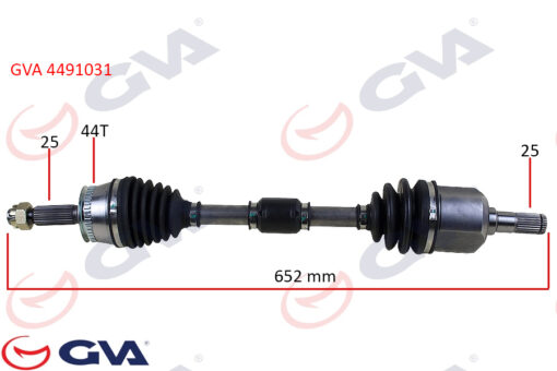 Komple Aks Sol Hyundaı Elantra 1.6l G4ed Benzinli 16v Otomatik Vites 01-06 Abs Li 25x25 - Abs 44 Diş Komple Boy 654mm - 495012D112-495012D113