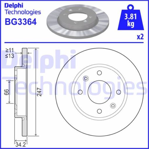 Ön Fren Aynası Peugeot P206 98 12 P306 93 01 Cıtroen Xsara 97 05 Abs Siz 247x13x4dl Dolu Soğutmasız - 4246.R8-4246.R9-4249.A5