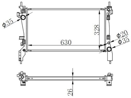 Radyatör Brazing Fıorıno 1.3 Mtj 08 Brazing 630x318x22 - 51780659-51790636