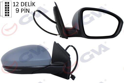Dış Dikiz Aynası Sağ Megane 15 Elektrikli Isıtmalı Sinyalli Sensörlü Astarlı Konveks Vm-6142ehpsr - 963019417R-963010974R