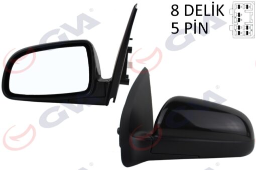 Dış Dikiz Aynası Sol Aveo 04 Elektrikli Isıtmalı Konveks - 96600399-96543118