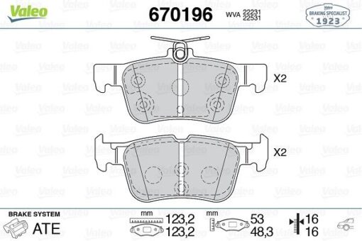 Arka Disk Fren Balatası Ford Edge 2.0d 08/15-07/18 Ford Kuga 1.5/1.5d/1.6/2.0/2.0d 11/12 - 5302023-5302023-DG9C2M007CB