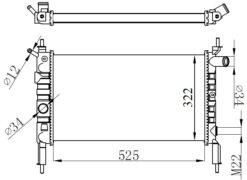 Radyatör Astra F 1.4ı-1.6ı Klimasız Mek 525x322x34 - 1300112-90469375-1300154-1300140
