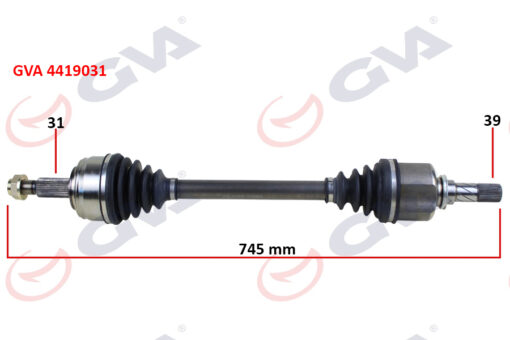 Komple Aks Sol Master 3-movano 2.3 Dci 6 Vites 10- 745mm - 391012360R-391012849R-8200842365