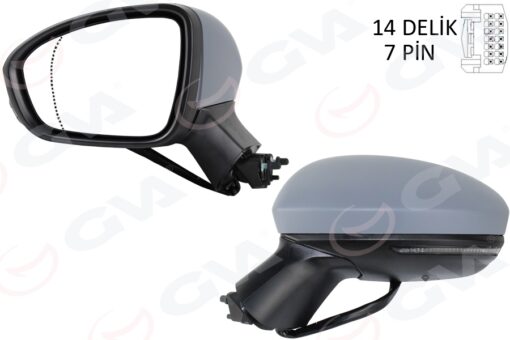 Dış Dikiz Aynası Sol Elektrikli Isıtmalı Sinyalli Astarlı Asferik Clıo V 19- 12h7p - 963026687R-963737470R-963668339R